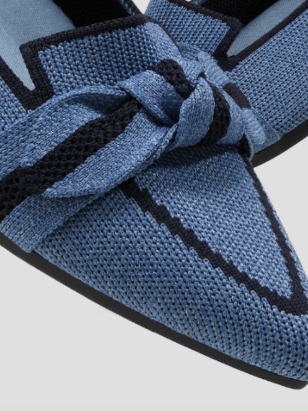 VIVAIA Pointed-Toe Bow Loafers (Michelle 2.0) Denim/Navy 9.5 - Picture 3 of 4